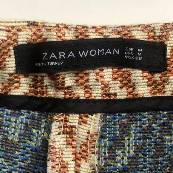 Women’s Zara Brown Ivory Brocade High Waist Shorts Size M - Picture 4 of 4